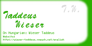 taddeus wieser business card